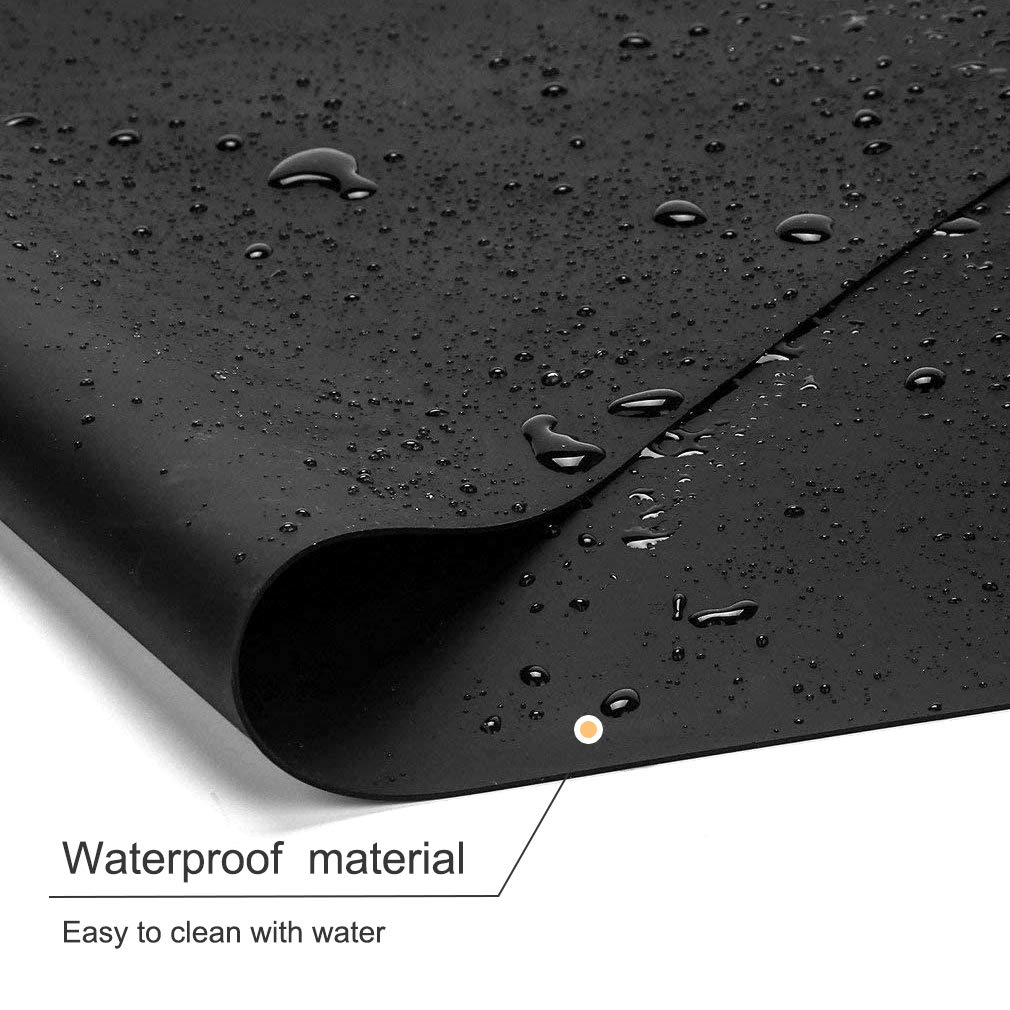 Monikami 23.6 by 15.7 Inch Extra Large Multipurpose Silicone Mat Placemats Kitchen Mat Countertop Protector Pastry Baking Mat Table Mat Non-Slip(Black,2)