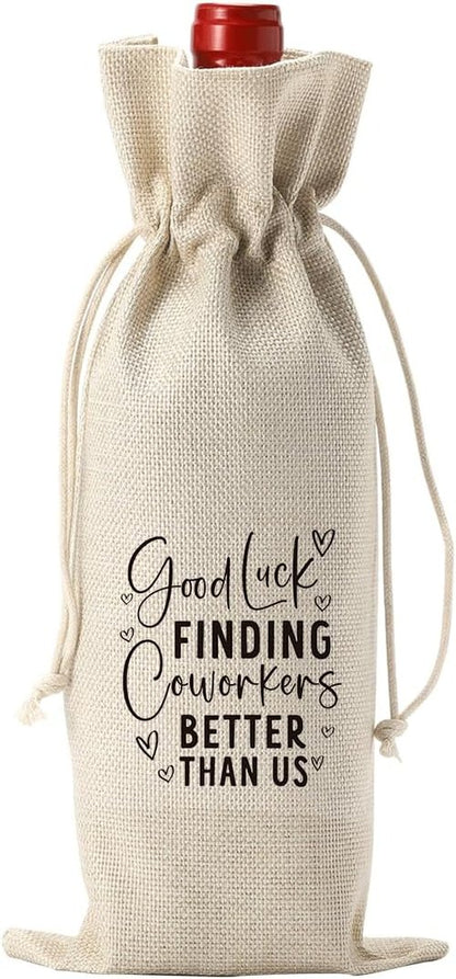 Funny Retirement Gifts for Woman Men Retirement Wine Gifts Bag Happy Retirement Party Decorations Retired Gifts Leaving Gifts for Coworkers Boss Good Luck Finding Coworkers Better Than Us