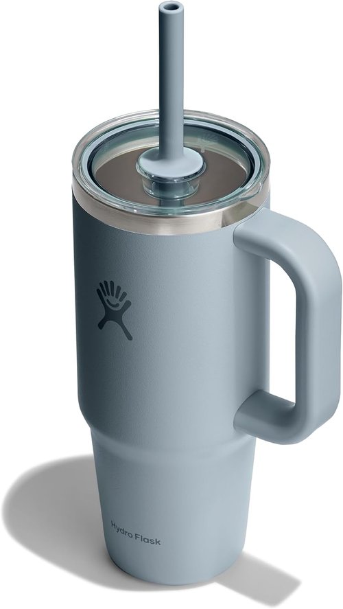 Hydro Flask 24 Oz Insulated Travel Tumbler - Durable Stainless Steel with Handle & Clear Lid