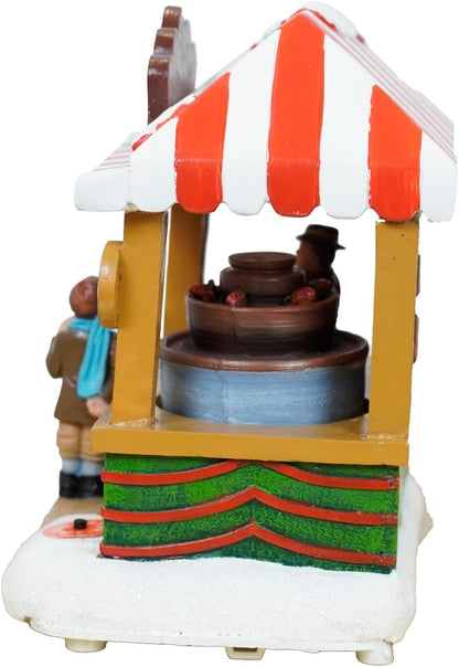 Skiennix Christmas Village House - Chocolate Shop with LED Lights & Moving Table | Plastic Design