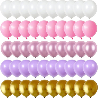Skiennix 60pcs Pastel Purple Pink Latex Balloons - 12 Inch for Butterfly Birthday & Baby Shower Decor