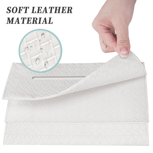 NiHome PU Leather Tissue Box Cover for Kleenex Hand Towels, Versatile Design for Countertops and Towel Racks, Leather Enhances Home Decor, Easy to Use with Exquisite Edging Craftsmanship