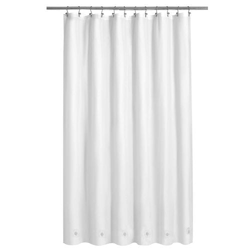Barossa Design Extra Long Shower Curtain Liner with 6 Magnets - 72" x 84" XL White Waterproof PEVA Shower Liner for Bathroom, PVC Free, Metal Grommets - White, 72x84