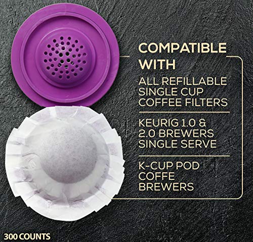 Disposable Coffee Filters for K Cup - 300 Count Compatible with Keurig Reusable Pods