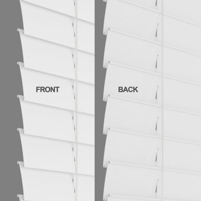 Lumino - 2" Cordless Flat Slat Faux Wood Window Blinds for Home - 18" W x 36" L - White, Faux Wood Blinds for Indoor Windows, Venetian Room Darkening Blinds