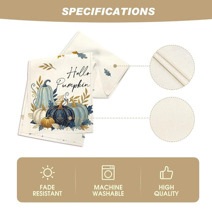 Artoid Mode 13 x 72 Inch Table Runner - Beige/Blue, 210 GSM Polyester