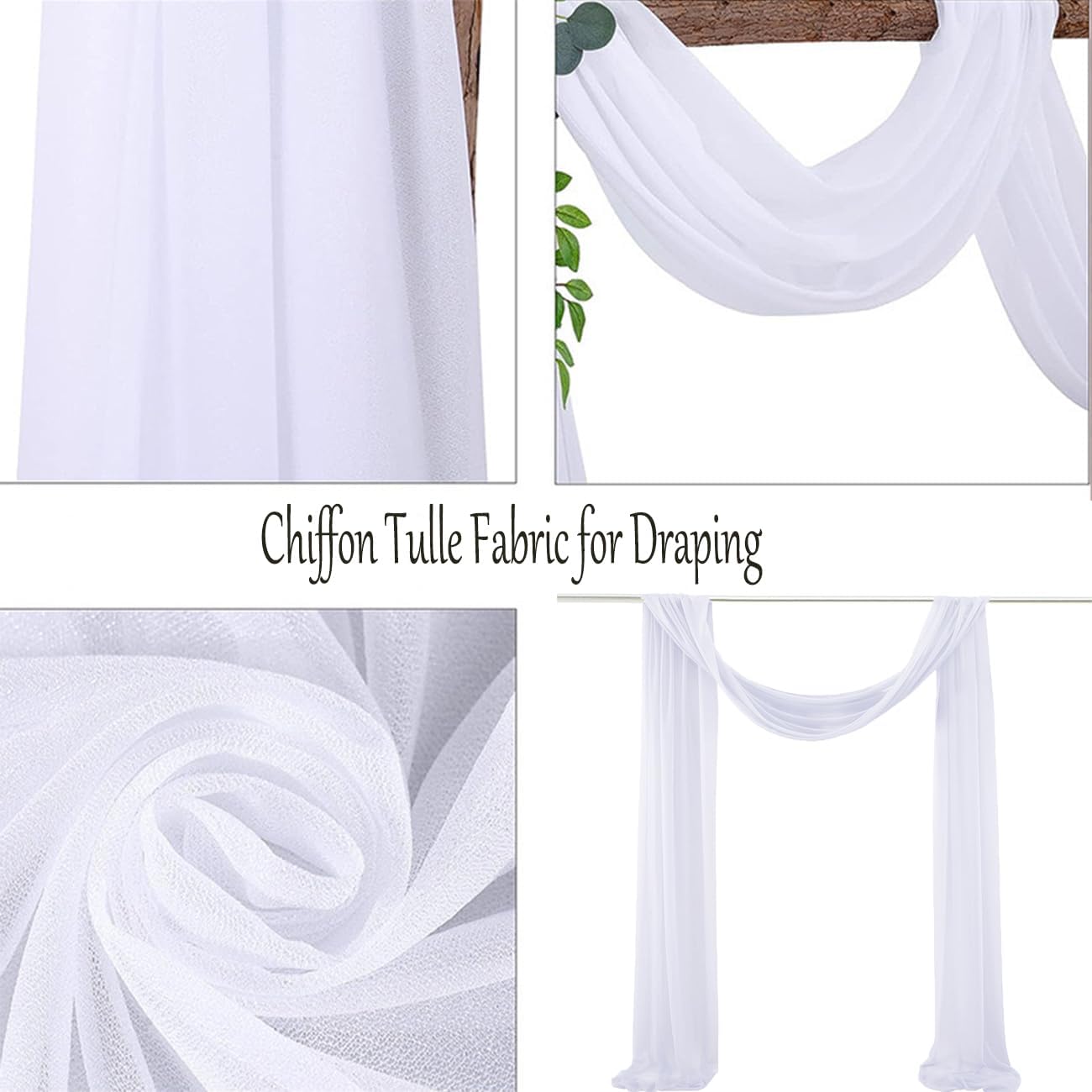 Skiennix Chiffon Wedding Arch Draping Fabric - Baby Blue Sheer 29 in x 20 ft for Bridal Events | Elegant Backdrop Decor