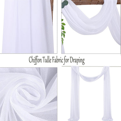 Skiennix Chiffon Wedding Arch Draping Fabric - Baby Blue Sheer 29 in x 20 ft for Bridal Events | Elegant Backdrop Decor