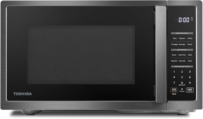 TOSHIBA Countertop Microwave Oven - 0.9 Cu Ft, 900W, Mute Function & Child Lock | Black Stainless Steel