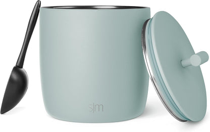 Simple Modern Vacuum Insulated Ice Bucket with Lid and Scoop | for Cocktail, Champagne, Wine, Beer, & Hosting | Stainless Steel 100oz Capacity for Large Parties | Rocks Collection | Sea Glass Sage