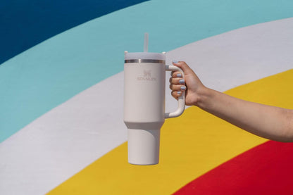 STANLEY Quencher H2.0 Tumbler - 40 oz Insulated Stainless Steel Cup with Handle & Straw | Cream 2.0