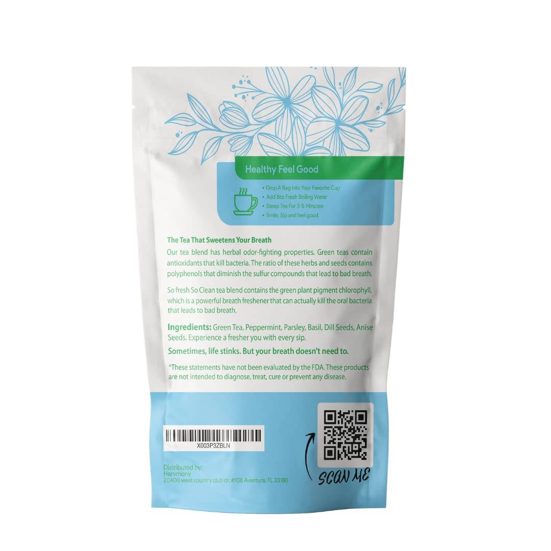 Freshen Your Breath Naturally with So Fresh, So Clean Herbal Tea - Helps Fight Off Bad Breath Through Oral and Gut Health (35 TEA BAGS INCLUDED)