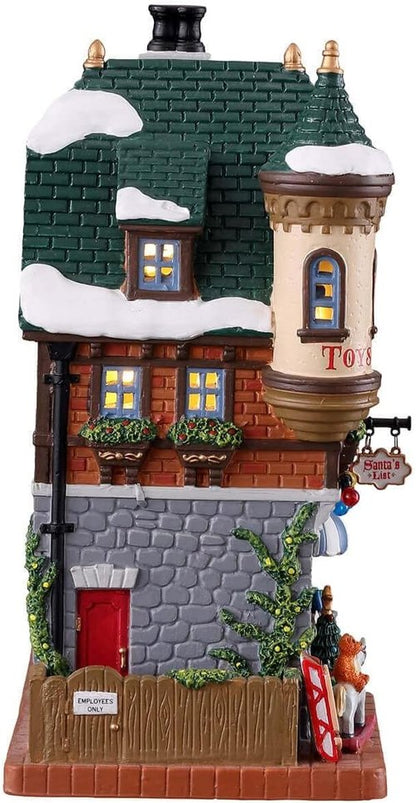 Lemax Christmas Village Santa's List Toy Shop - Battery-Operated LED Decoration | Festive Holiday Display