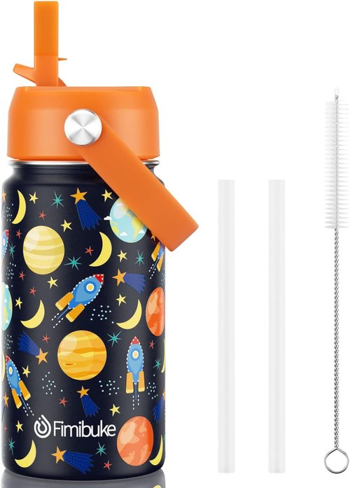 Fimibuke Kids Insulated Water Bottle - 14oz BPA-Free Stainless Steel Tumbler | Leak-Proof Design for School