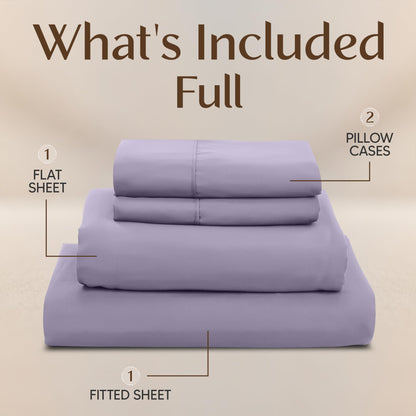 Utopia Bedding Full Size Sheet Set – 4 Piece Bed Sheets, Soft and Breathable Microfiber, Includes 1 Fitted Sheet, 1 Flat Sheet and 2 Pillowcases – Oeko Tex (Lavender)