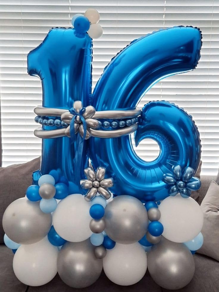 Number 26 Balloon - Dark Blue Foil Happy 26th Birthday Balloon | 40 Inch Large for Men & Women