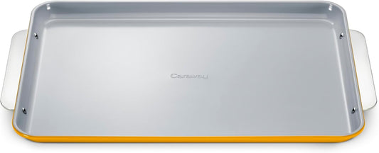 Caraway Non-Stick Ceramic Baking Sheet - Non-Toxic & PTFE Free - Ideal for Baking & Roasting - Large 18" x 13" - Marigold
