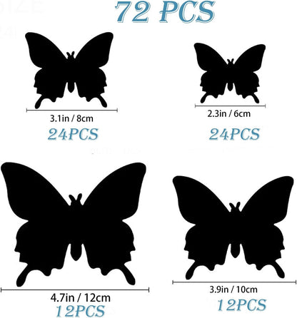 OPSEAM 3D Butterfly Wall Decor - 72 PCS Magnetic Stickers for Party Decorations | Blue