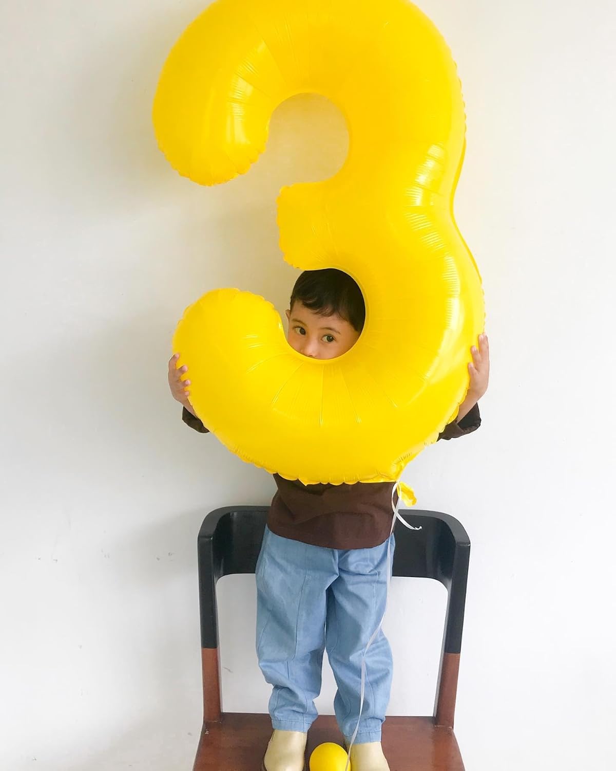 Yellow 3 Balloon - 40 Inch Number Balloon for 3rd Birthday Decorations | Kids & Women Party Supplies
