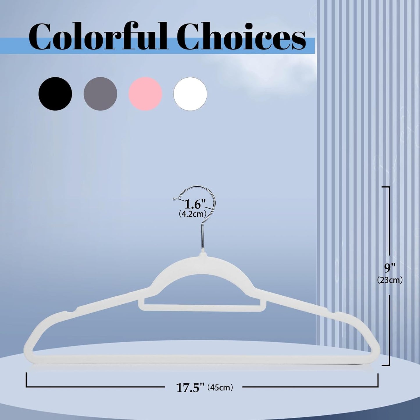 Smartor Velvet Hangers - Space-Saving Non-Slip Clothes Hangers with Tie Bar | 20-Pack Heavy Duty