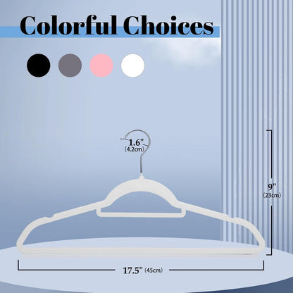 Smartor Velvet Hangers - Space-Saving Non-Slip Clothes Hangers with Tie Bar | 20-Pack Heavy Duty