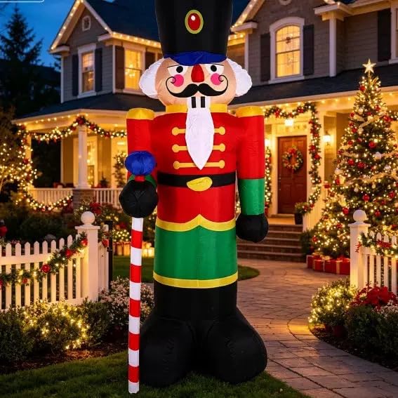 Lighted Christmas Inflatable Nutcracker Large Outdoor Yard Decoration