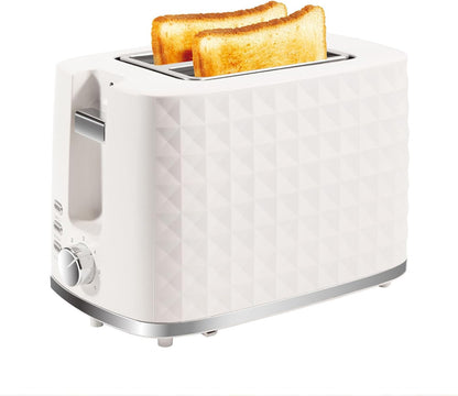 Skiennix 2-Slice Toaster - Wide Slot Bread Toaster with Cancel, Bagel & Defrost Functions | Beige