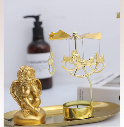 Skiennix Spinning Candle Holder - Unique Rotating Carousel Design | Perfect Birthday Gift for Women, Moms, & Friends (Unicorn)