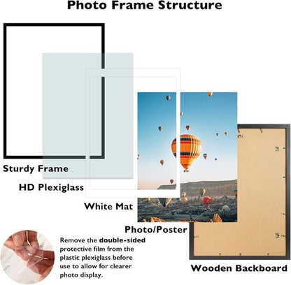 **JCJMY Puzzle Frame - Display 50x70 cm Puzzles | Fits 18x24 with Mat or 19.7x27.6 Without - Black**