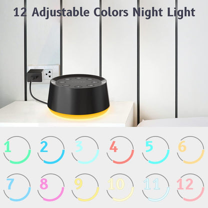 Skiennix Brown Noise Sound Machine - 30 Soothing Sounds & 12 Color Night Light | Sleep Aid for Adults & Kids