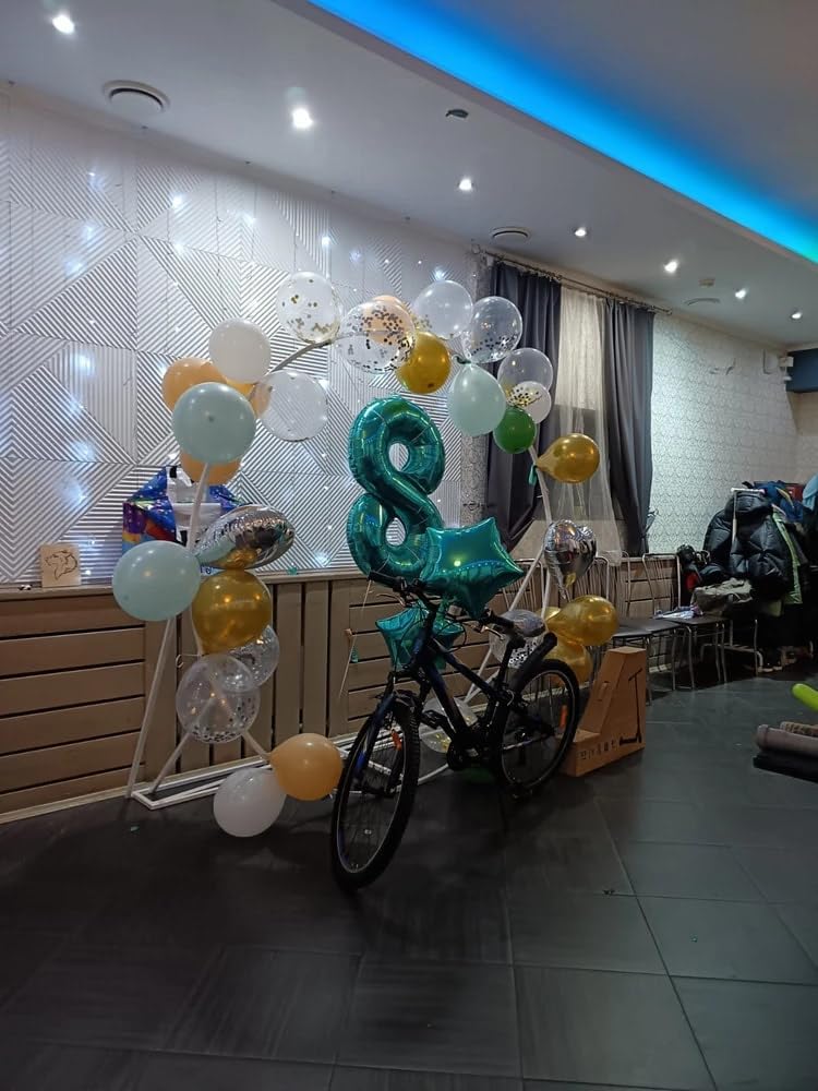 Teal Blue Number 8 Balloon - 40 Inch Birthday Decorations for Girls | Perfect for 8th Birthday Parties