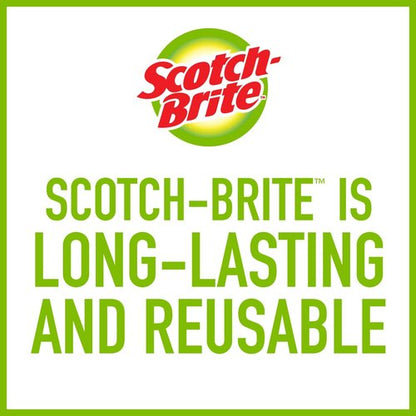 Scotch-Brite Heavy Duty Scouring Pad, Dish Scrubber for Kitchen + Outdoor, 8 Scrub Pads for Uncoated Pots and Pans, Cast Iron Cooktops, Grill Grates, Oven Racks, & BBQ, Durable, Long-Lasting