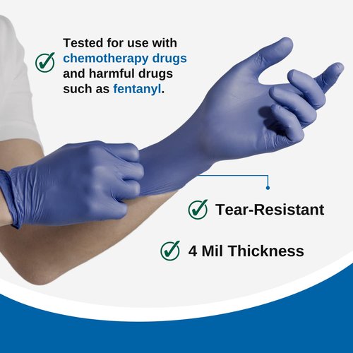 HCS 250 Nitrile Gloves - Disposable & Latex-Free | Enhanced Protection for Sensitive Skin - Medium, 4 Mil