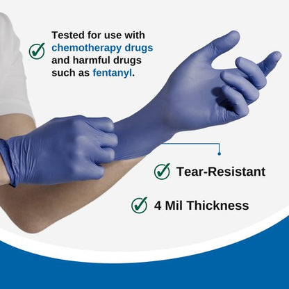 HCS 250 Nitrile Gloves - Disposable & Latex-Free | Enhanced Protection for Sensitive Skin - Medium, 4 Mil