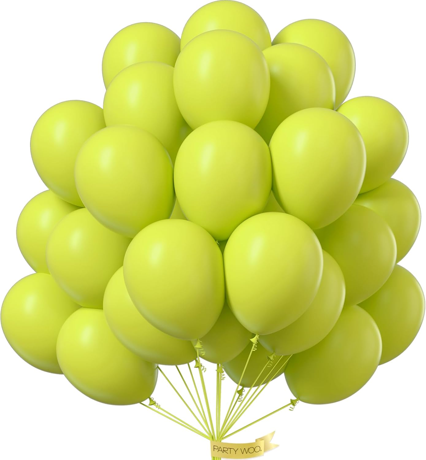 PartyWoo Lime Green Balloons - 50pcs 12 Inch Light Pastel Balloons for Graduation & Weddings