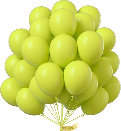 PartyWoo Lime Green Balloons - 50pcs 12 Inch Light Pastel Balloons for Graduation & Weddings