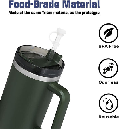 Stanley Replacement Straw Set - 6 Straws with Cleaning Brush & 4 Color Leak-Proof Plugs | Fits 40 oz & 30 oz Tumblers