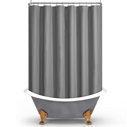Mrs Awesome Grey Clawfoot Tub Shower Curtain or Liner with 12 Magnets - Free 36 Hooks Included, Waterproof PEVA, 180" x 70", Dark Gray