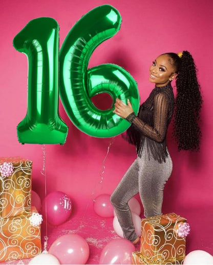Number 7 Balloon - 40 Inch Dark Green Birthday Decoration for 7th, 17th, 27th, or 70th Celebrations