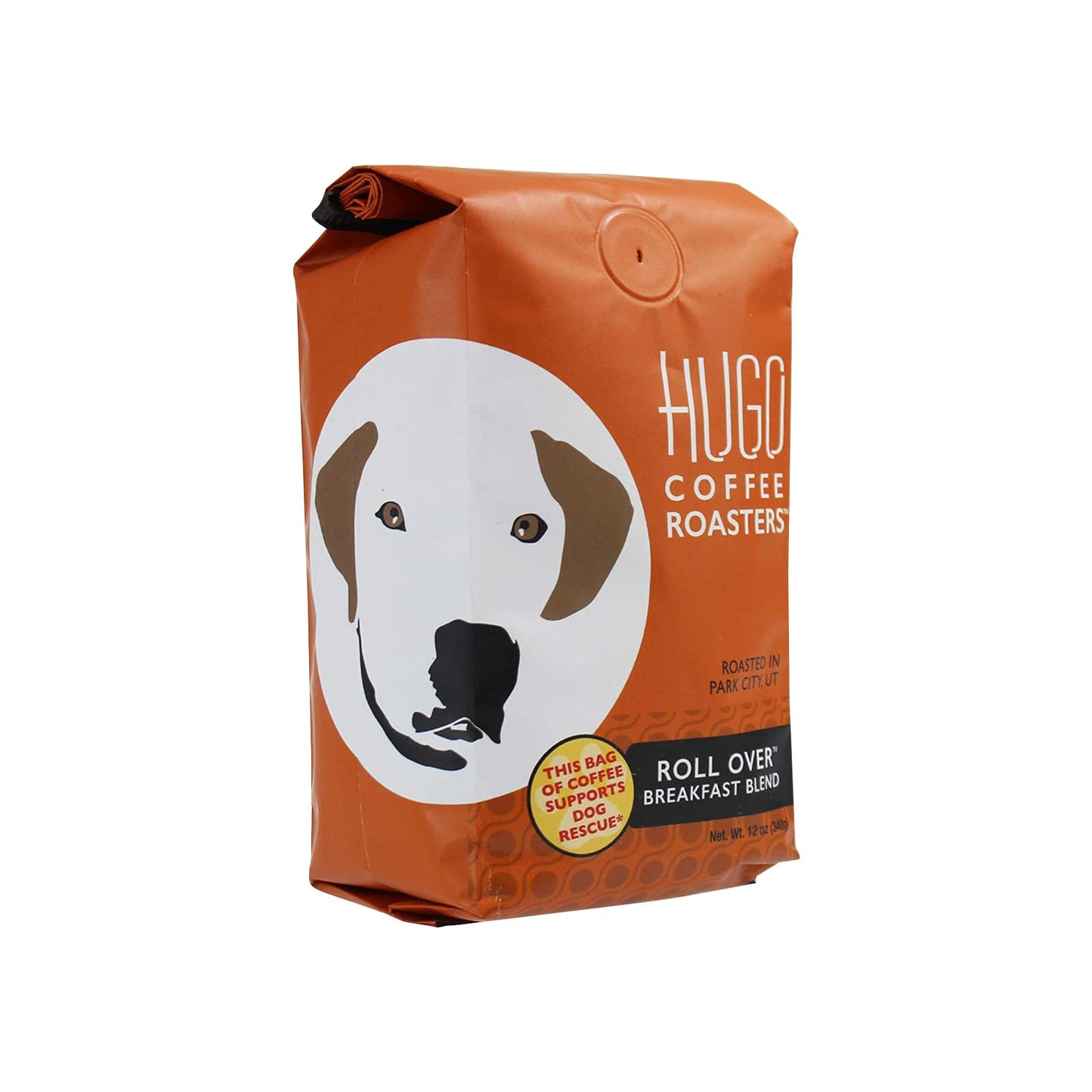 Hugo Coffee Ground Roll Over Breakfast Blend Coffee with Bright, Playful, & Sweet Tasting Notes | Hugo Supports Dog Rescues (12 oz)