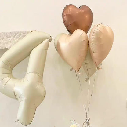 Skiennix 40-Inch Cream White Foil Number Balloons | Helium-Inflatable 0-9 for Birthdays & Anniversaries