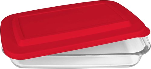 HW1236 Glass Casserole - Insulated Bag for Hot & Cold Food | Perfect for Picnics & Potlucks - 12"x7.5"x2" - Red