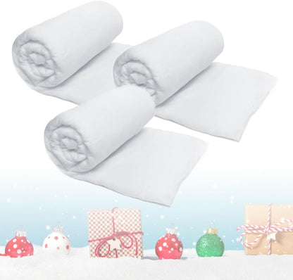 Prextex Artificial Snow Blanket Roll - Large Fake Snow for Christmas Decor & Photography | Pack of 3