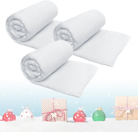 Prextex Artificial Snow Blanket Roll - Large Fake Snow for Christmas Decor & Photography | Pack of 3