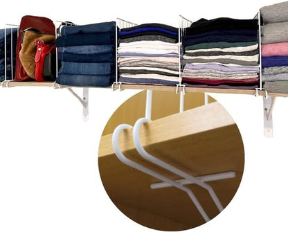 Evelots Shelf Dividers - 8 Pack Closet Organizers for Clothes & Pantry | 12 Inch Tall, Solid Steel Construction