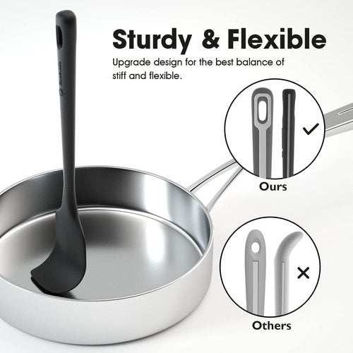 ChefAide Silicone Spatula Set - 4 Pieces, Heat Resistant Up to 600°F, Ergonomic Grip for Nonstick Cookware