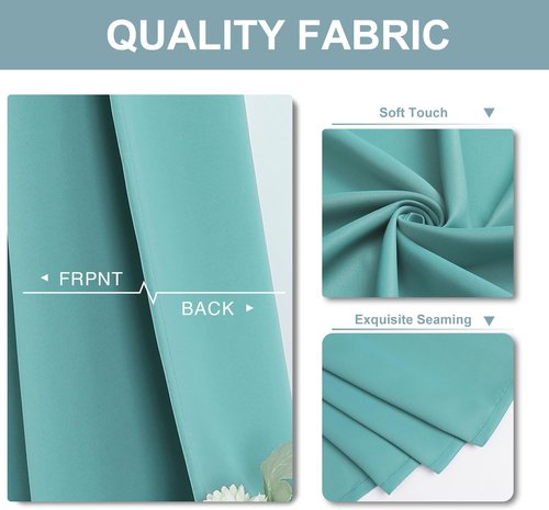 ChrisDowa Blackout Curtains - 84-Inch Thermal Insulated Grommet Panels for Bedroom & Living Room (Aqua, 2 Panels)
