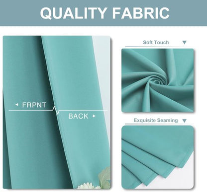 ChrisDowa Blackout Curtains - 84-Inch Thermal Insulated Grommet Panels for Bedroom & Living Room (Aqua, 2 Panels)