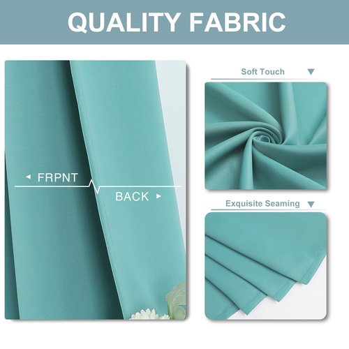 ChrisDowa Blackout Curtains 84 inches Long for Bedroom - 2 Panels Set Grommet Thermal Insulated Room Darkening Curtains for Living Room (Aqua, 52 x 84 Inch)