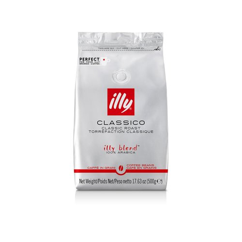 Illy Whole Bean Coffee - Classico Medium Roast with Caramel & Orange Blossom Notes - 100% Arabica - 17.6 Ounce